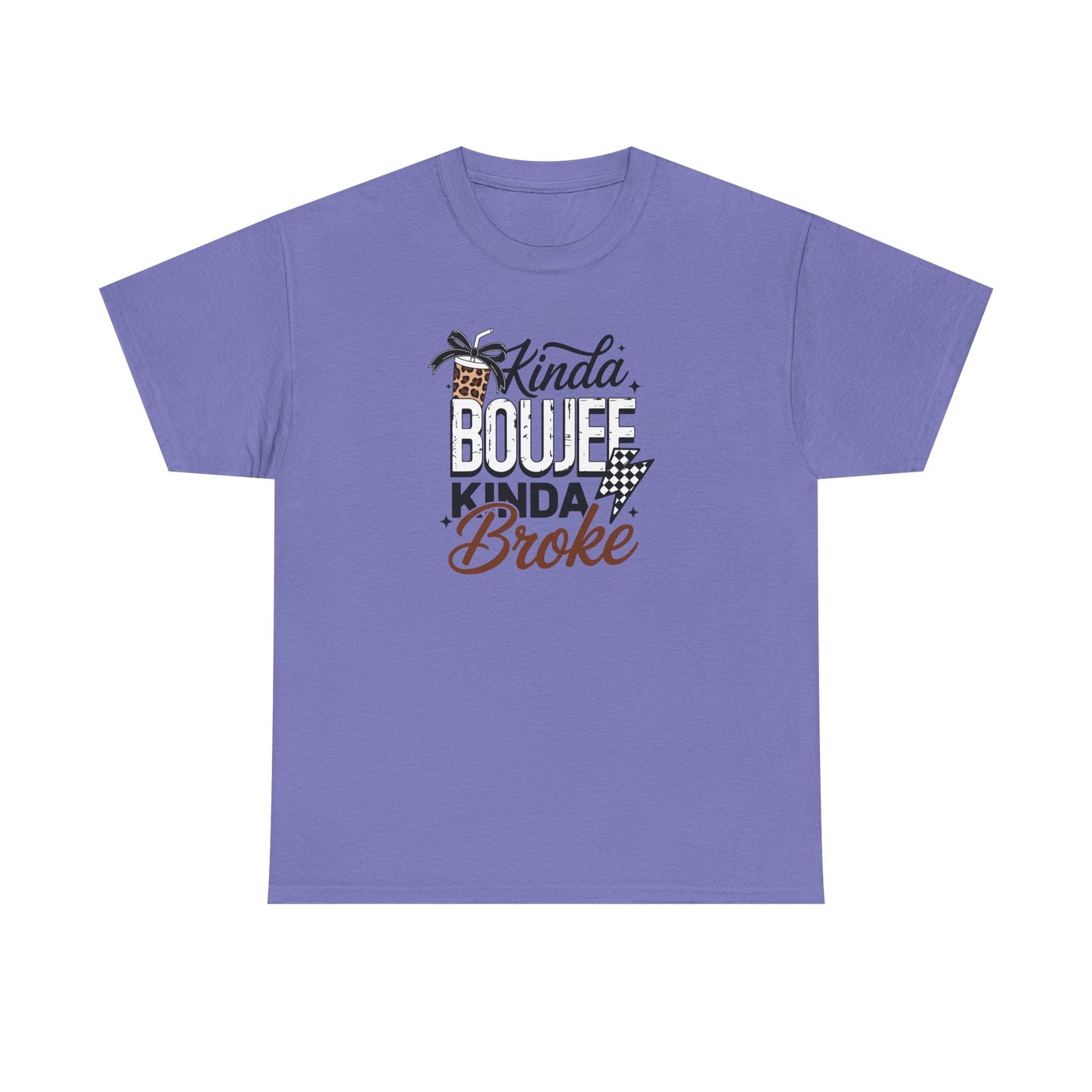 Boujee Broke Shirt – Funny Coffee Lover Graphic Tee, Trendy Leopard Print Boujee Tee