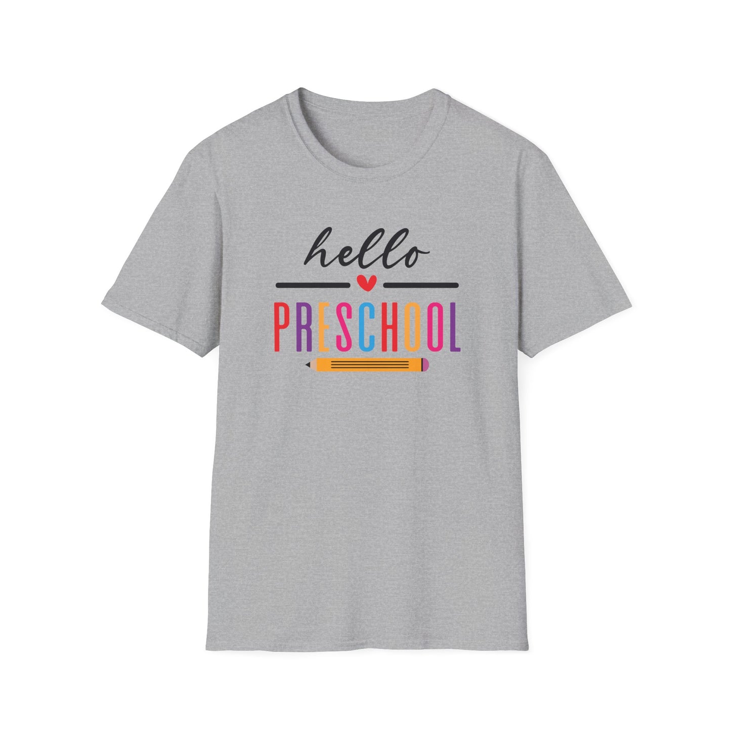 Hello Grade Teacher Shirts | Retro Back to School Graphic Tees | Preschool, Pre-K, Kindergarten, First, Second & Third Grade Teacher Shirt | Gildan 64000 Softstyle Tee