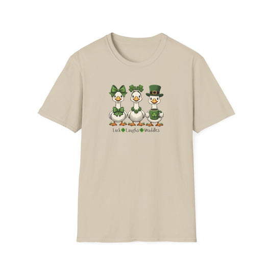 St. Patrick's Day Duck Trio T‑Shirt — Cute Irish Ducks with Shamrocks