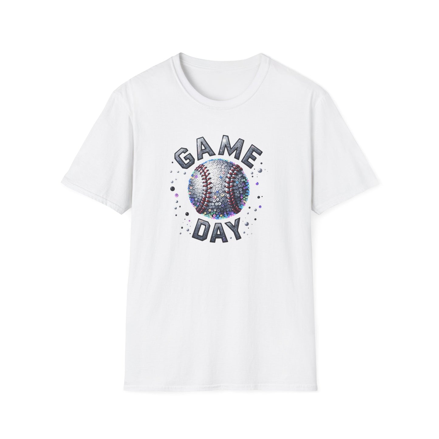 Game Day Baseball Sequin Graphic T-Shirt – Sparkle Baseball Tee for Women | Sports Mom Shirt | Glitter Game Day Outfit