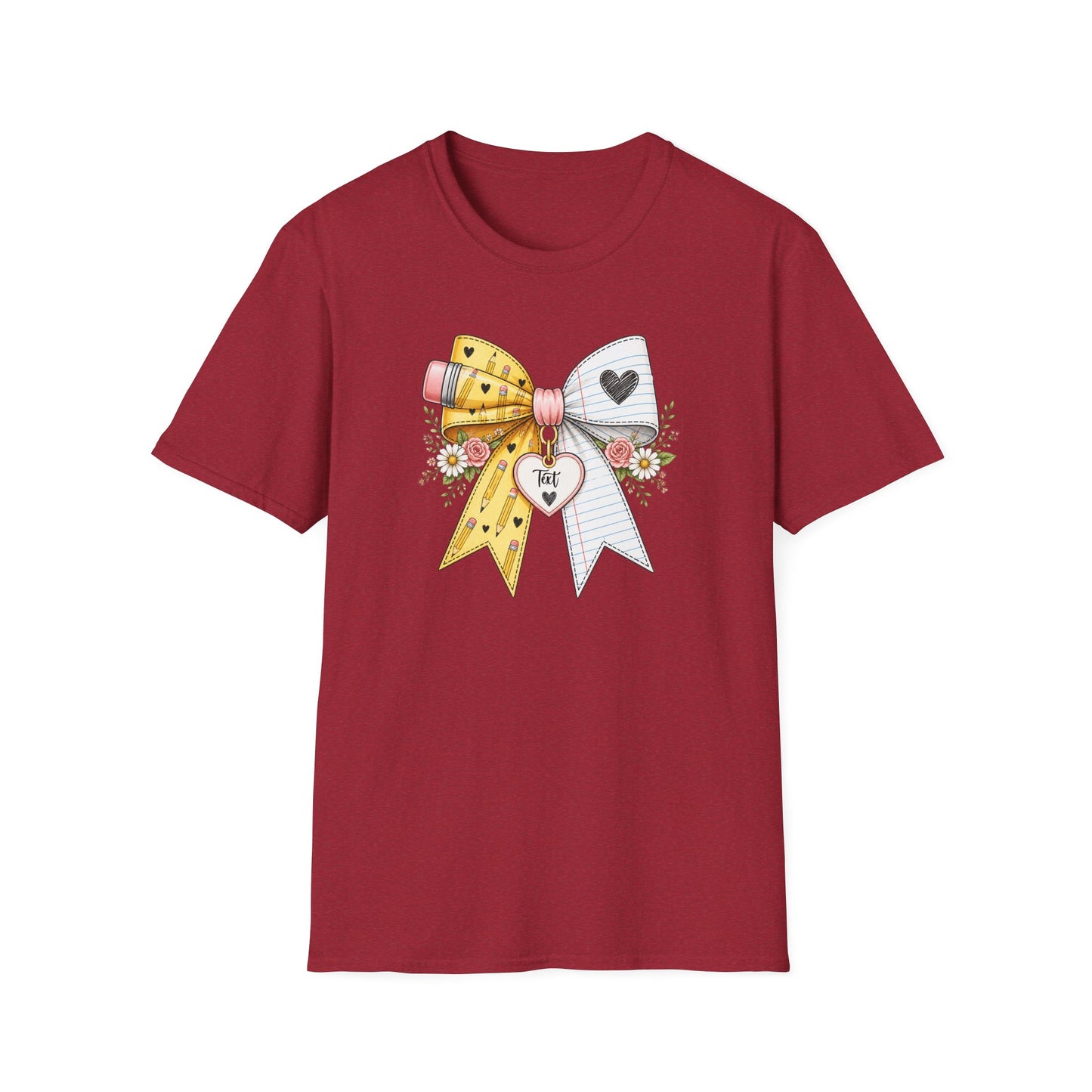 Personalized Teacher Bow Shirt | Custom Teacher Name Heart Tee