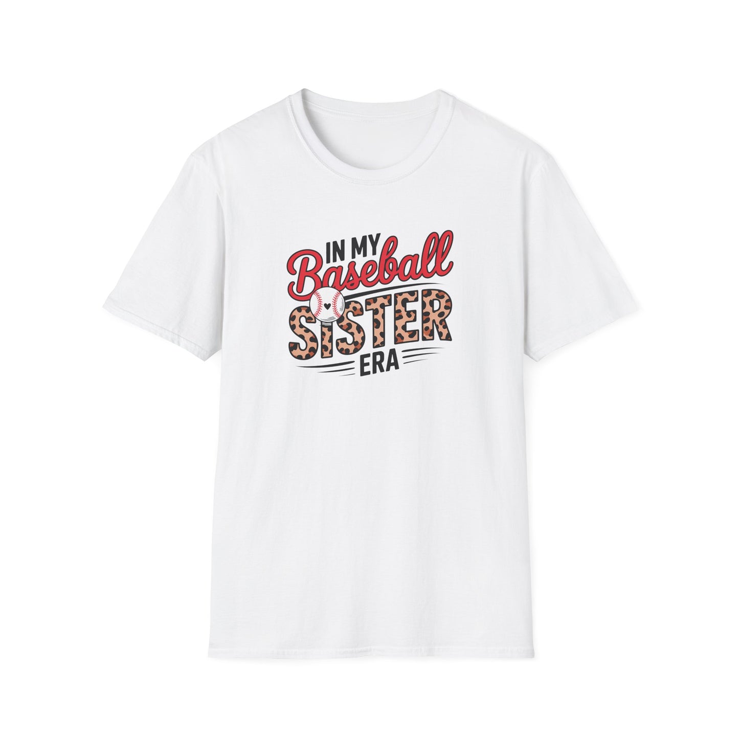 In My Baseball Sister Era Shirt – Trendy Baseball Sister Tee | Game Day Outfit | Leopard Baseball Graphic T-Shirt for Women & Girls