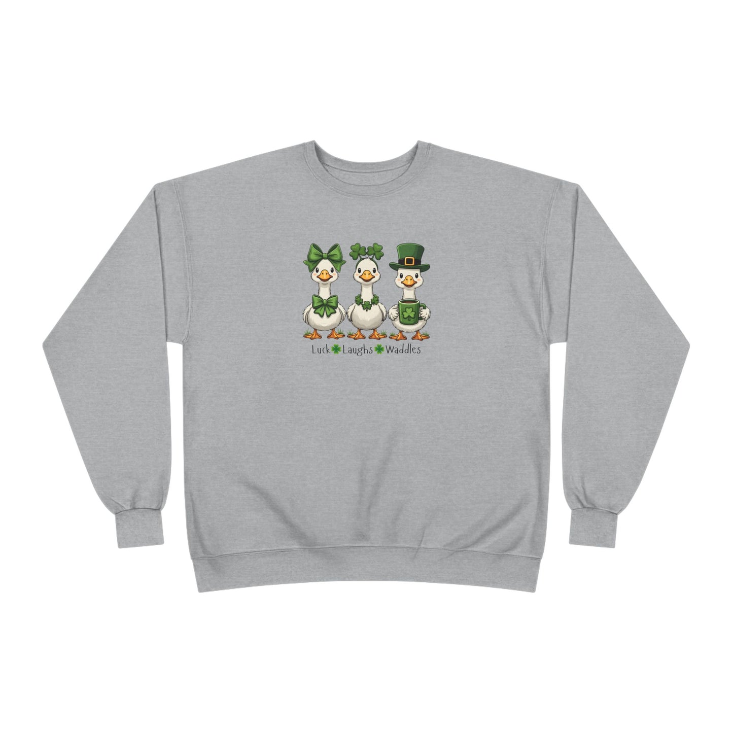 St. Patrick's Day Duck Family Crewneck Sweatshirt — "Luck of the Waddles"