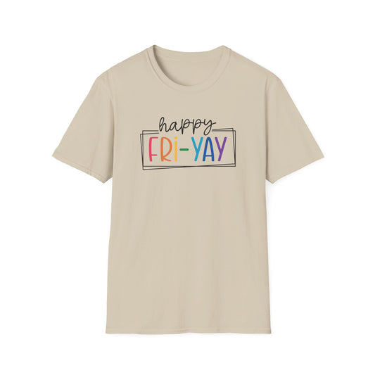 Happy Fri-YAY Teacher Shirt – Funny Friday Teacher T-Shirt – Casual Classroom Tee – End of Week Teacher Outfit