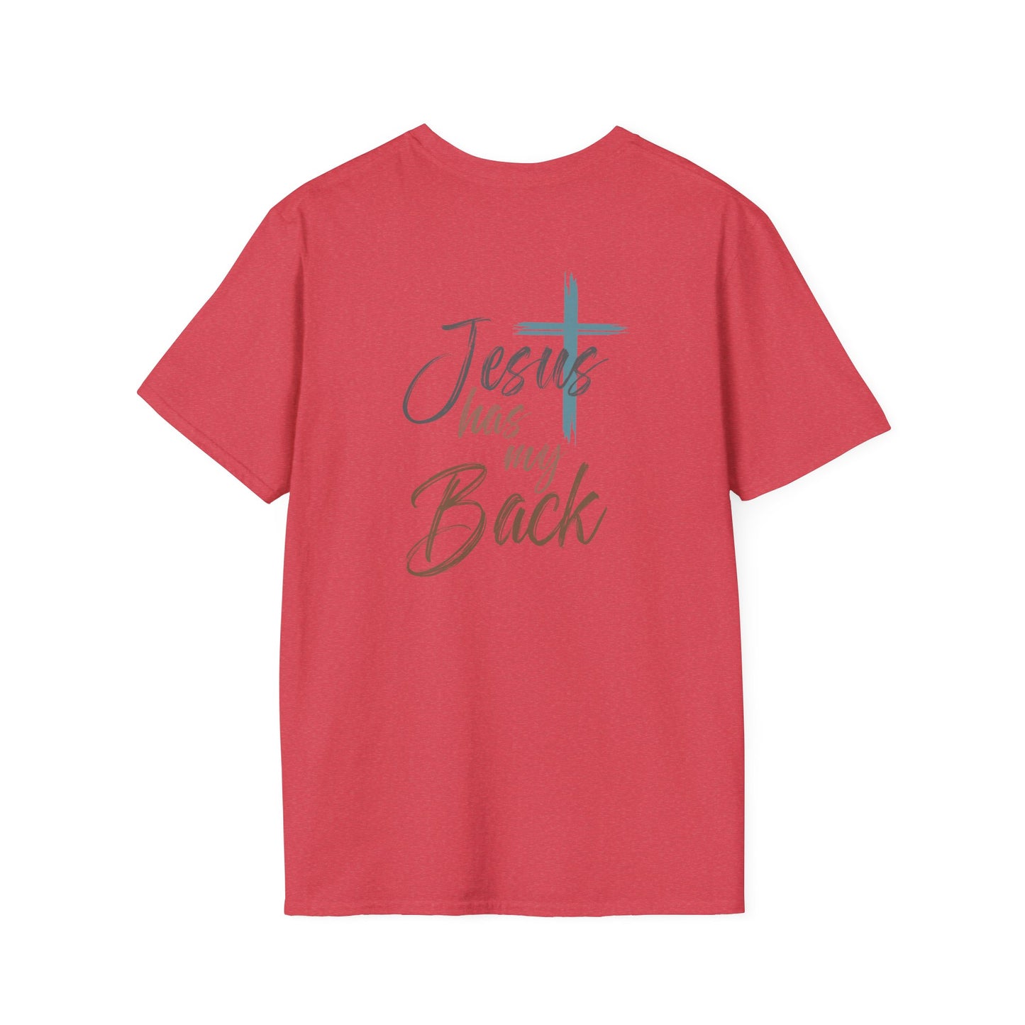 Jesus Has My Back Tee — Christian Cross Heart Graphic T-Shirt