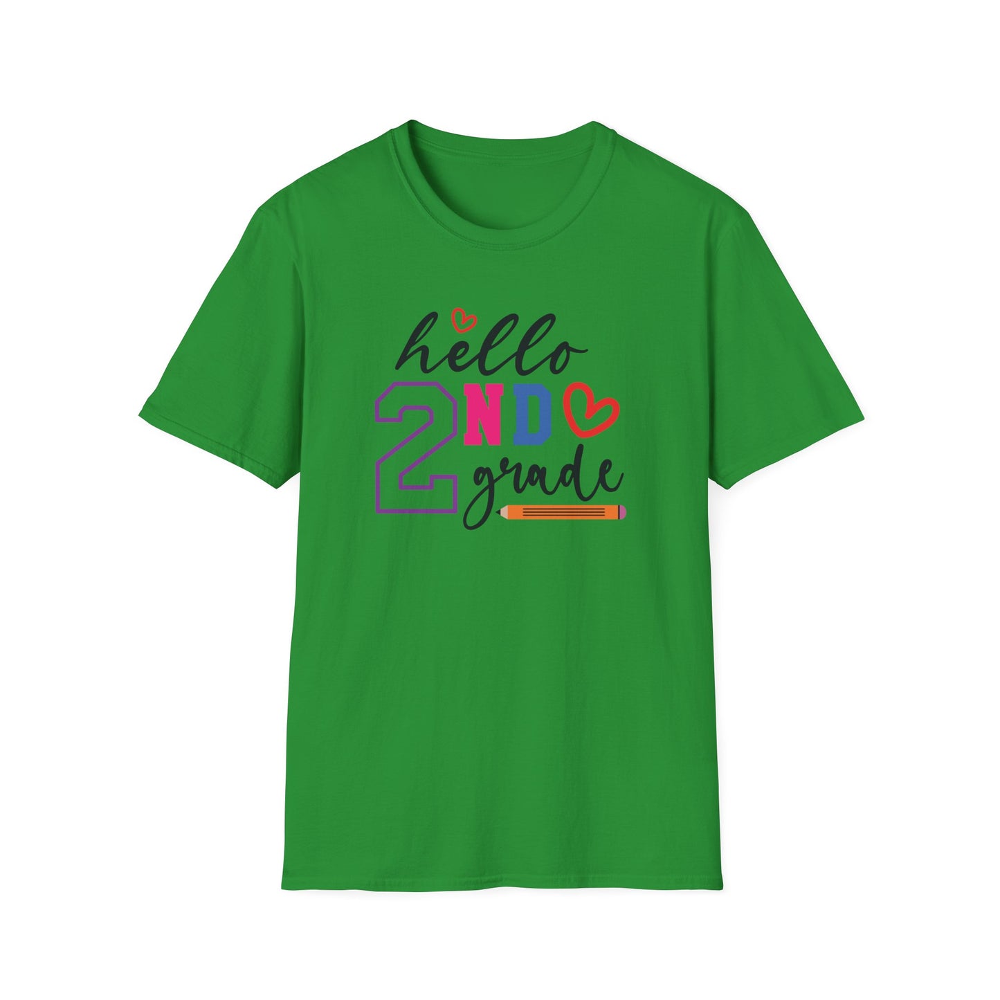 Hello Grade Teacher Shirts | Retro Back to School Graphic Tees | Preschool, Pre-K, Kindergarten, First, Second & Third Grade Teacher Shirt | Gildan 64000 Softstyle Tee