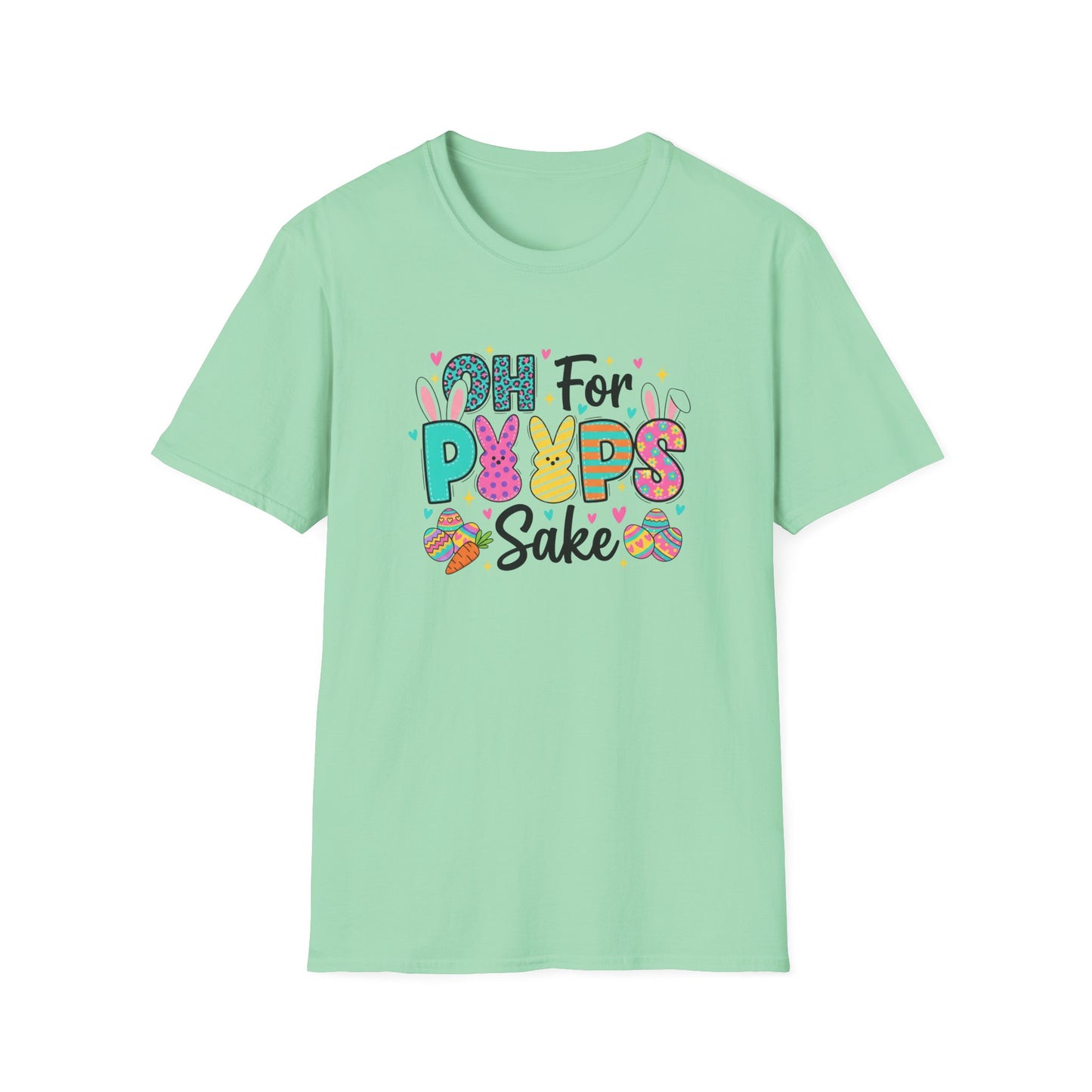 Oh For Peeps Sake Easter Shirt, Funny Easter Bunny Tee, Cute Peeps Bunny Graphic T-Shirt, Pastel Spring Easter Outfit, Funny Easter Saying Shirt for Women