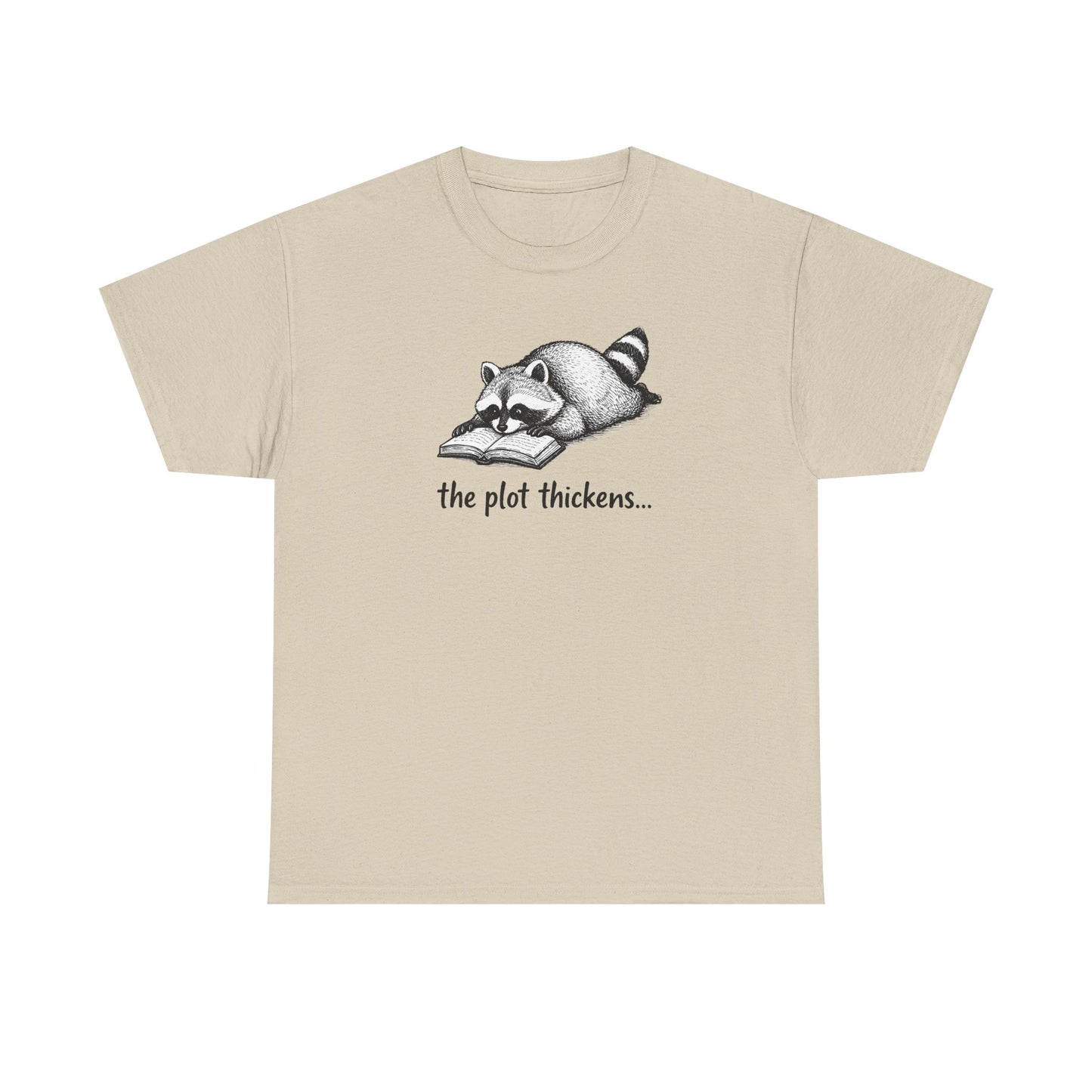 Raccoon "The Plot Thickens" Graphic Tee - Funny Book Lover Tee