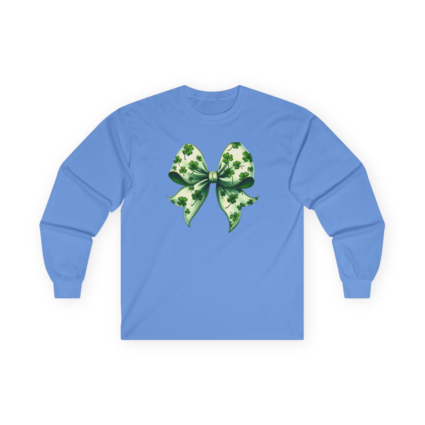 St. Patrick's Shamrock Bow Long Sleeve Tee