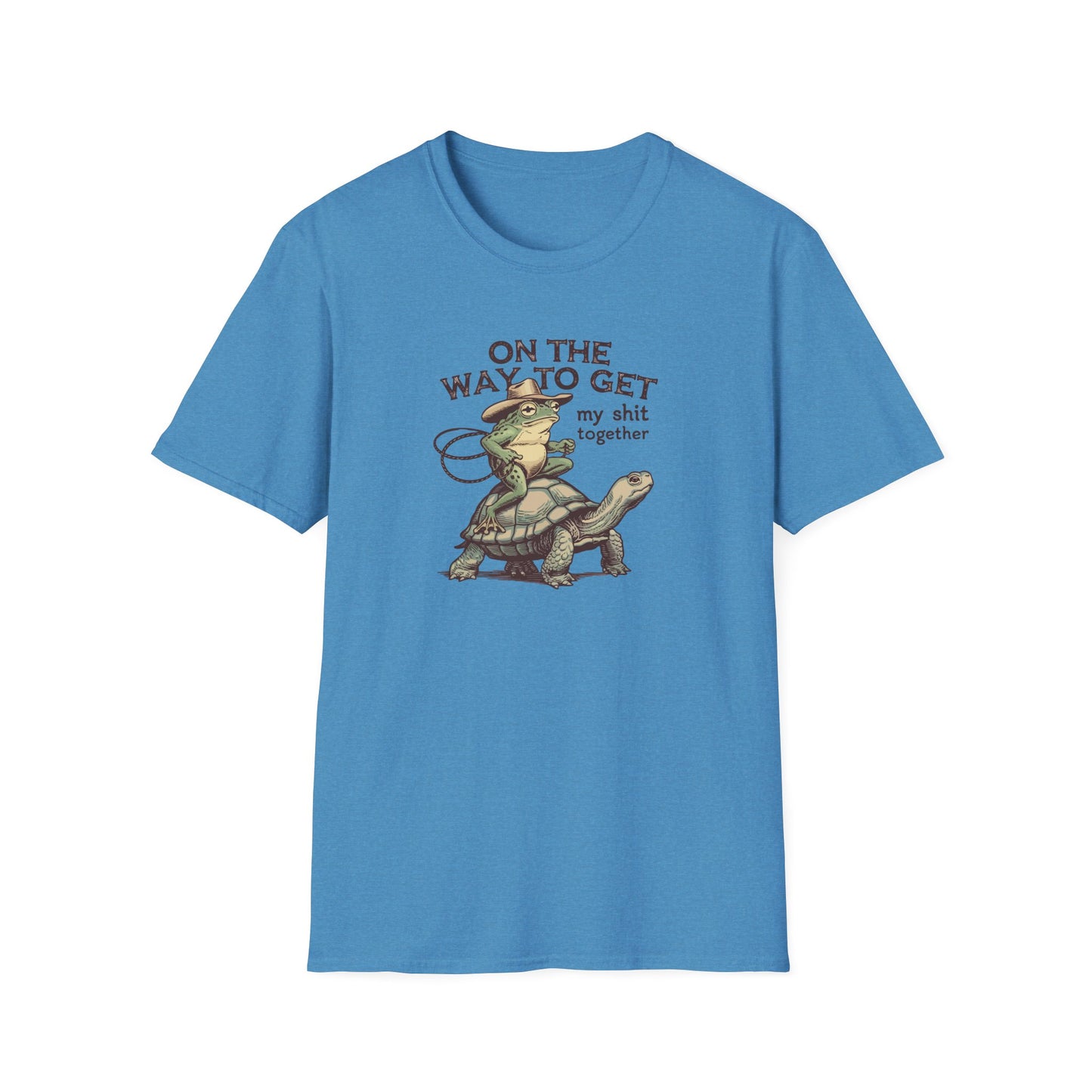 Funny Frog & Turtle T-Shirt – “On the Way to Get My Sh*t Together” Graphic Tee | Unisex Casual Humor Shirt