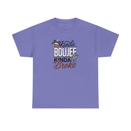 Boujee Broke Shirt – Funny Coffee Lover Graphic Tee, Trendy Leopard Print Boujee Tee
