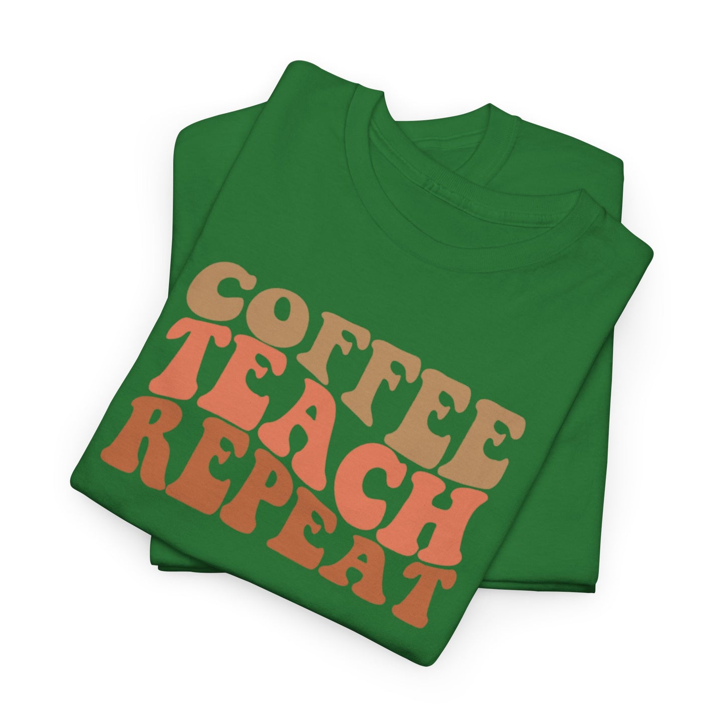 Coffee Teach Repeat Retro Shirt | Vintage Teacher T-Shirt | Cute Back To School Teacher Tee | Coffee Lover Educator Gift