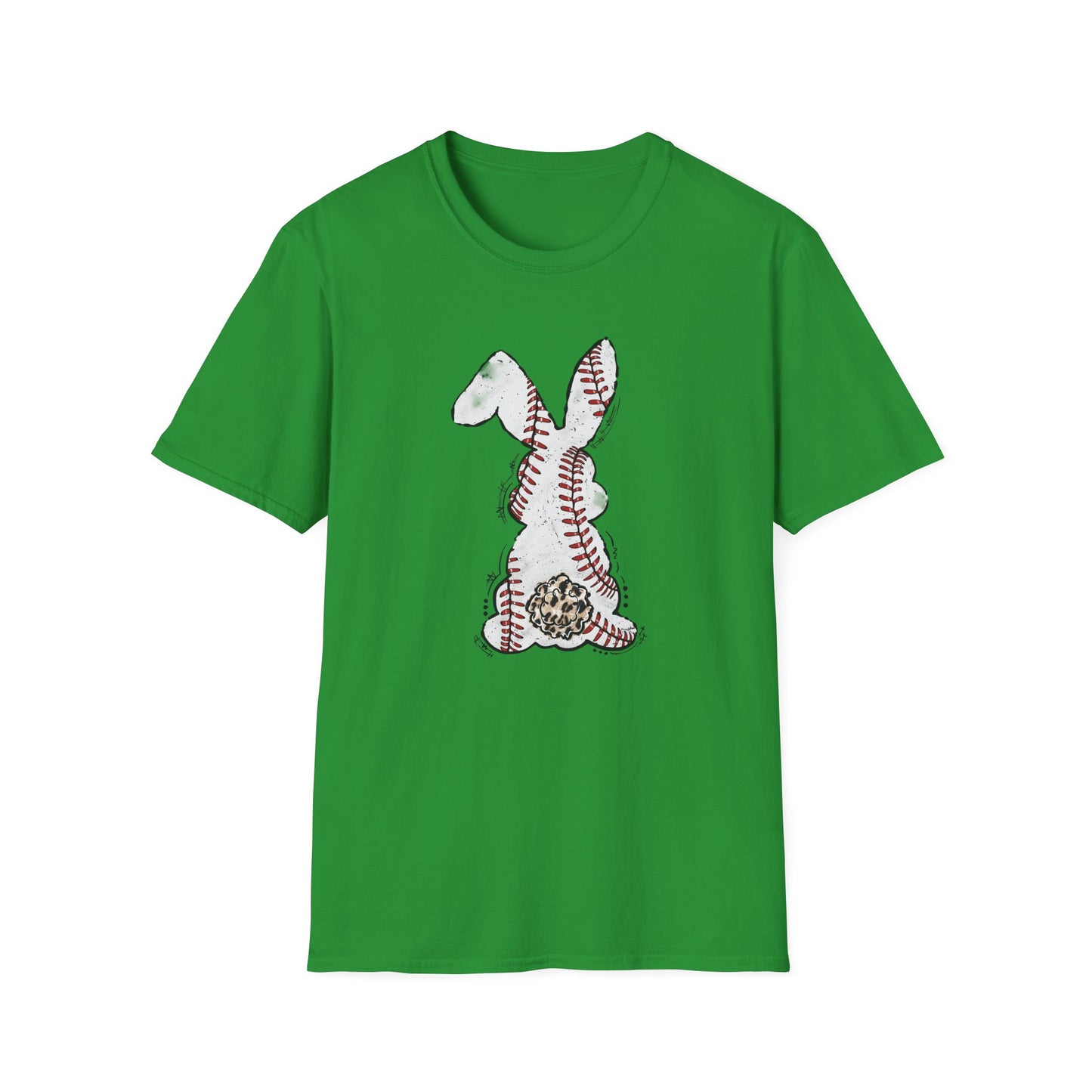 Funny Baseball Bunny Easter T-Shirt – Baseball Stitch Bunny Butt Graphic Tee, Cute Easter Baseball Shirt, Sports Easter Rabbit Tee for Women & Moms