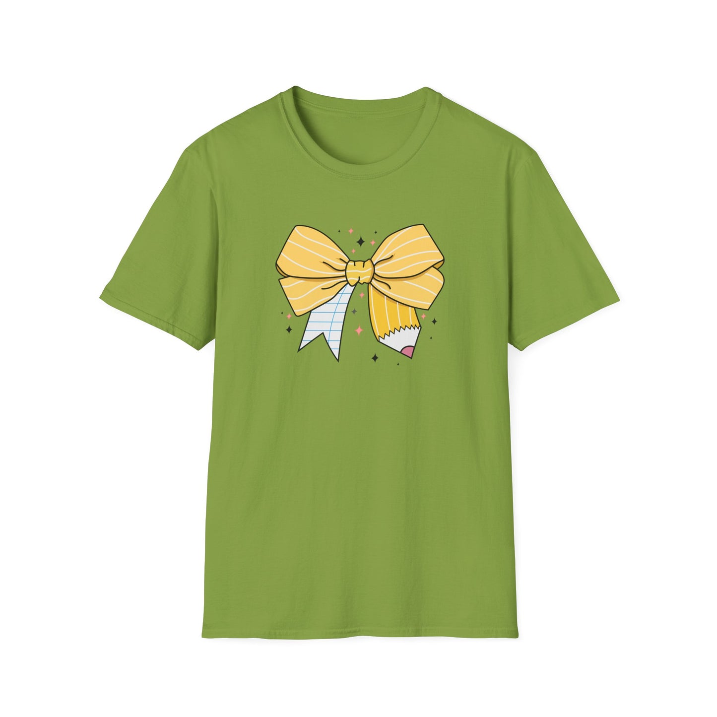 Yellow Bow Graphic T-Shirt — Cute Ribbon Illustration Tee