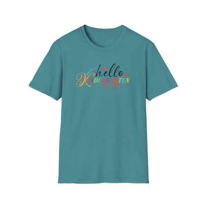 Hello Grade Teacher Shirts | Retro Back to School Graphic Tees | Preschool, Pre-K, Kindergarten, First, Second & Third Grade Teacher Shirt | Gildan 64000 Softstyle Tee