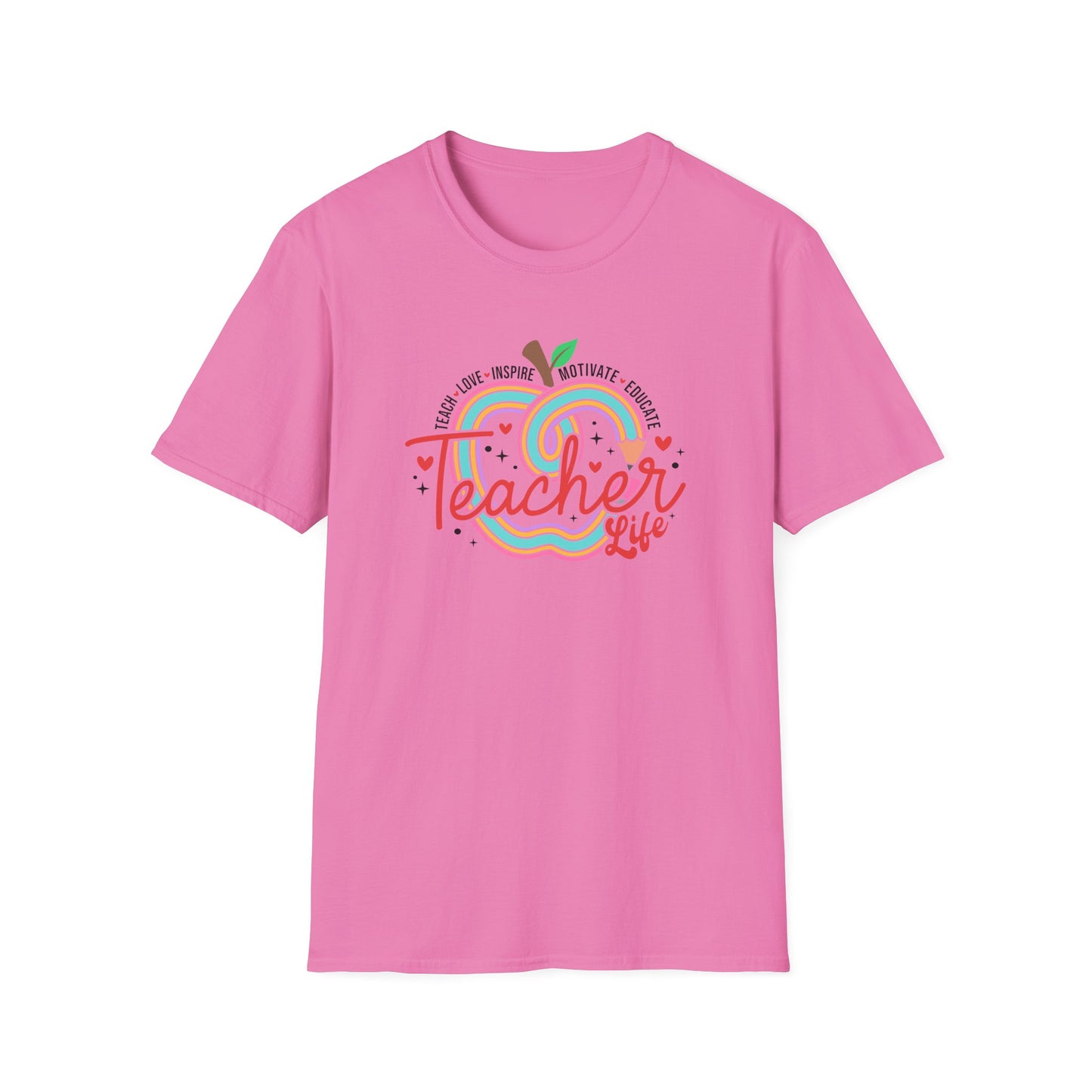 Teacher Life – Cute Apple Graphic Teacher Tee