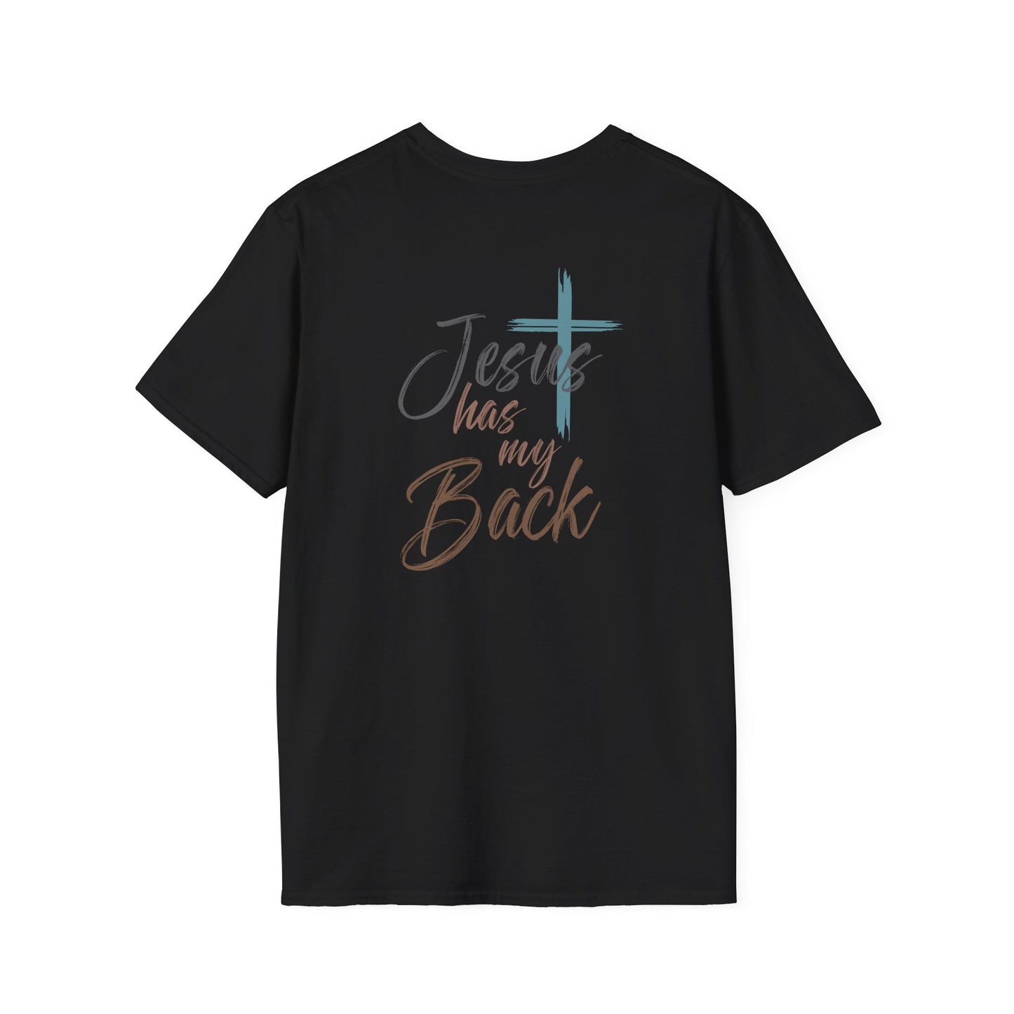 Jesus Has My Back Tee — Christian Cross Heart Graphic T-Shirt