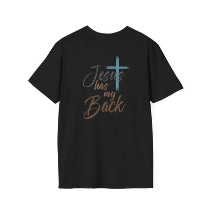 Jesus Has My Back Tee — Christian Cross Heart Graphic T-Shirt