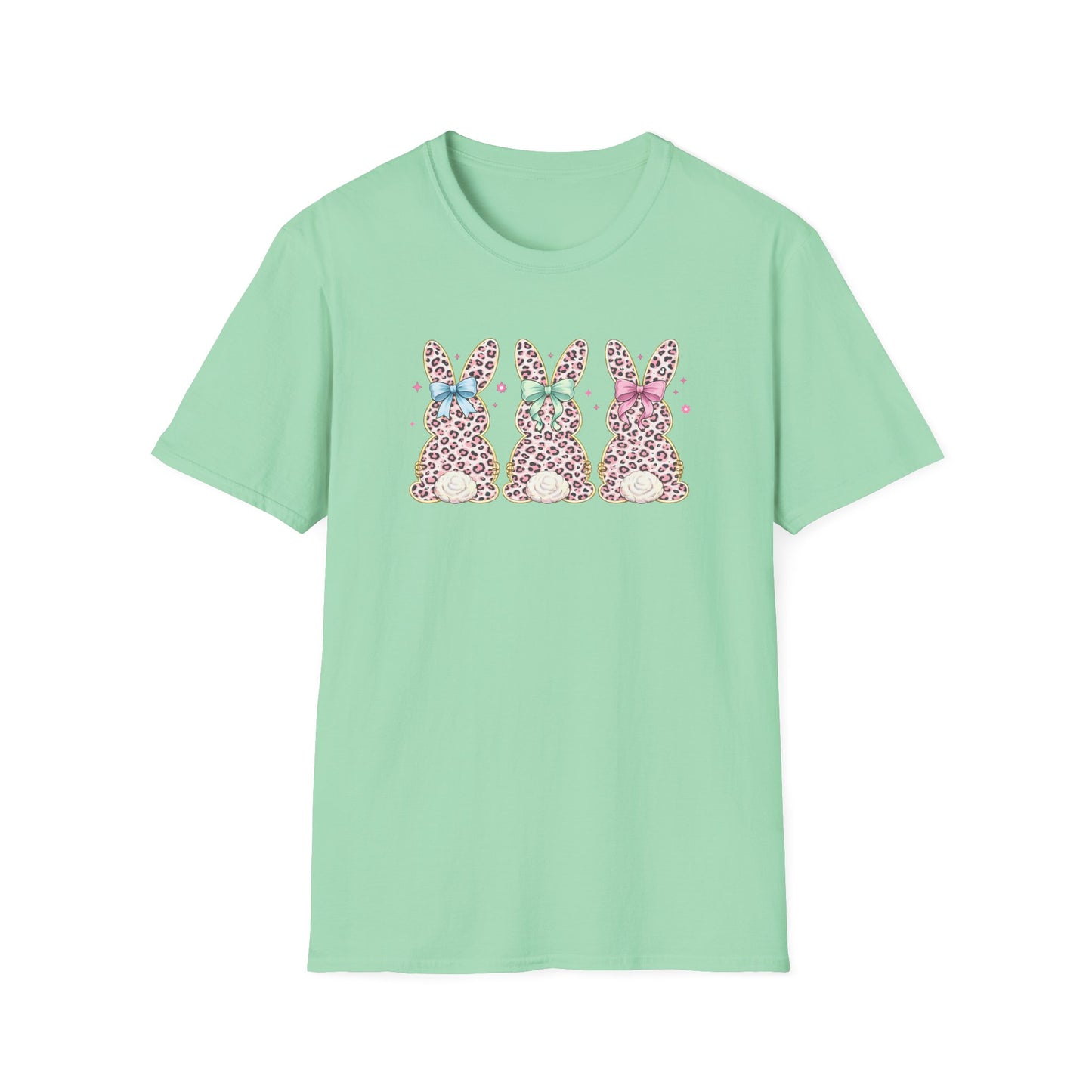 Leopard Bunny Easter Tee – Cute Pastel Spring Graphic T-Shirt, Trendy Bunny Lover Shirt, Easter Outfit Women