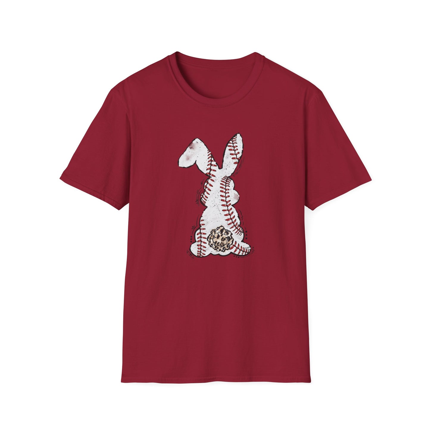 Funny Baseball Bunny Easter T-Shirt – Baseball Stitch Bunny Butt Graphic Tee, Cute Easter Baseball Shirt, Sports Easter Rabbit Tee for Women & Moms