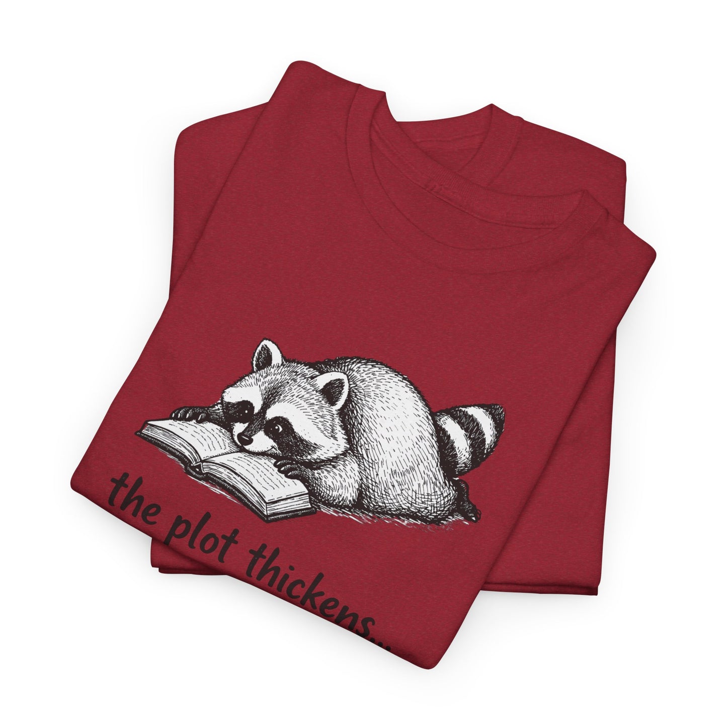 Raccoon "The Plot Thickens" Graphic Tee - Funny Book Lover Tee