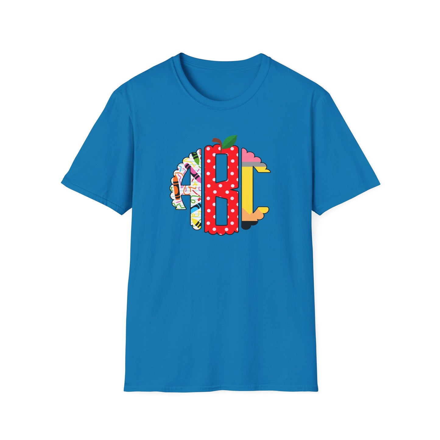 ABC Teacher Shirt | Back to School Graphic Tee | Apple Pencil Crayon Teacher Shirt
