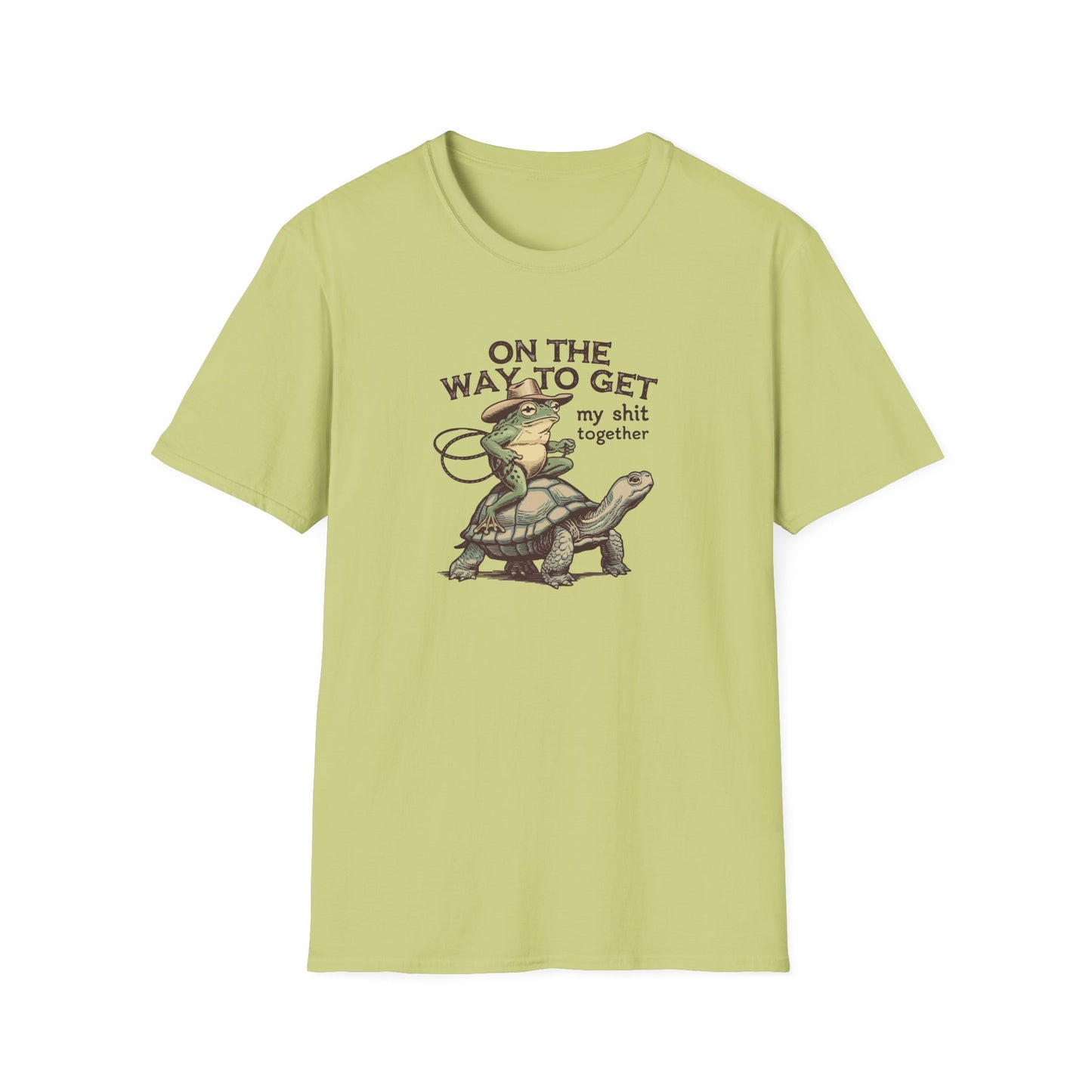 Funny Frog & Turtle T-Shirt – “On the Way to Get My Sh*t Together” Graphic Tee | Unisex Casual Humor Shirt