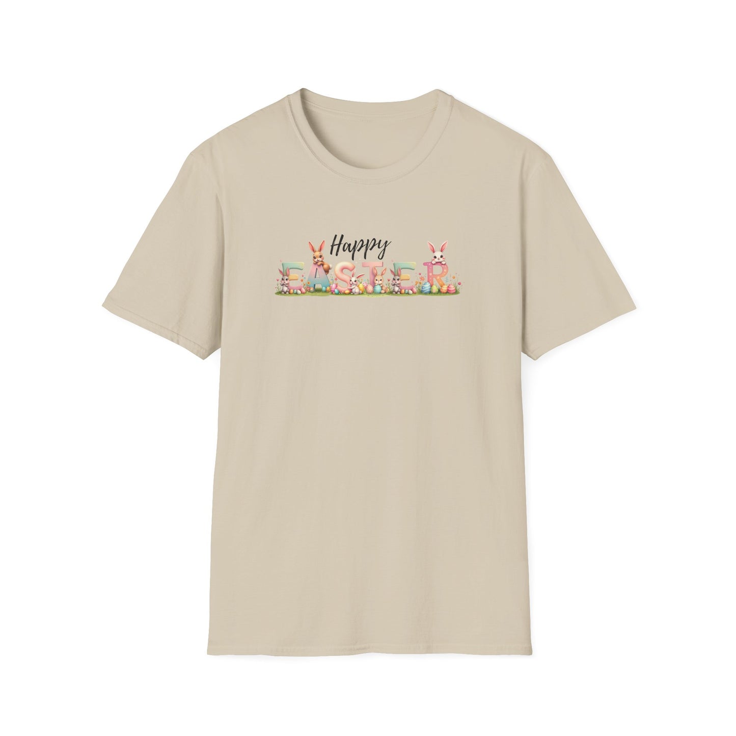 Happy Easter Bunny Shirt | Cute Easter Bunny Tee | Spring Holiday Shirt | Easter Gift for Women Mom Teacher | Pastel Easter Graphic Tee