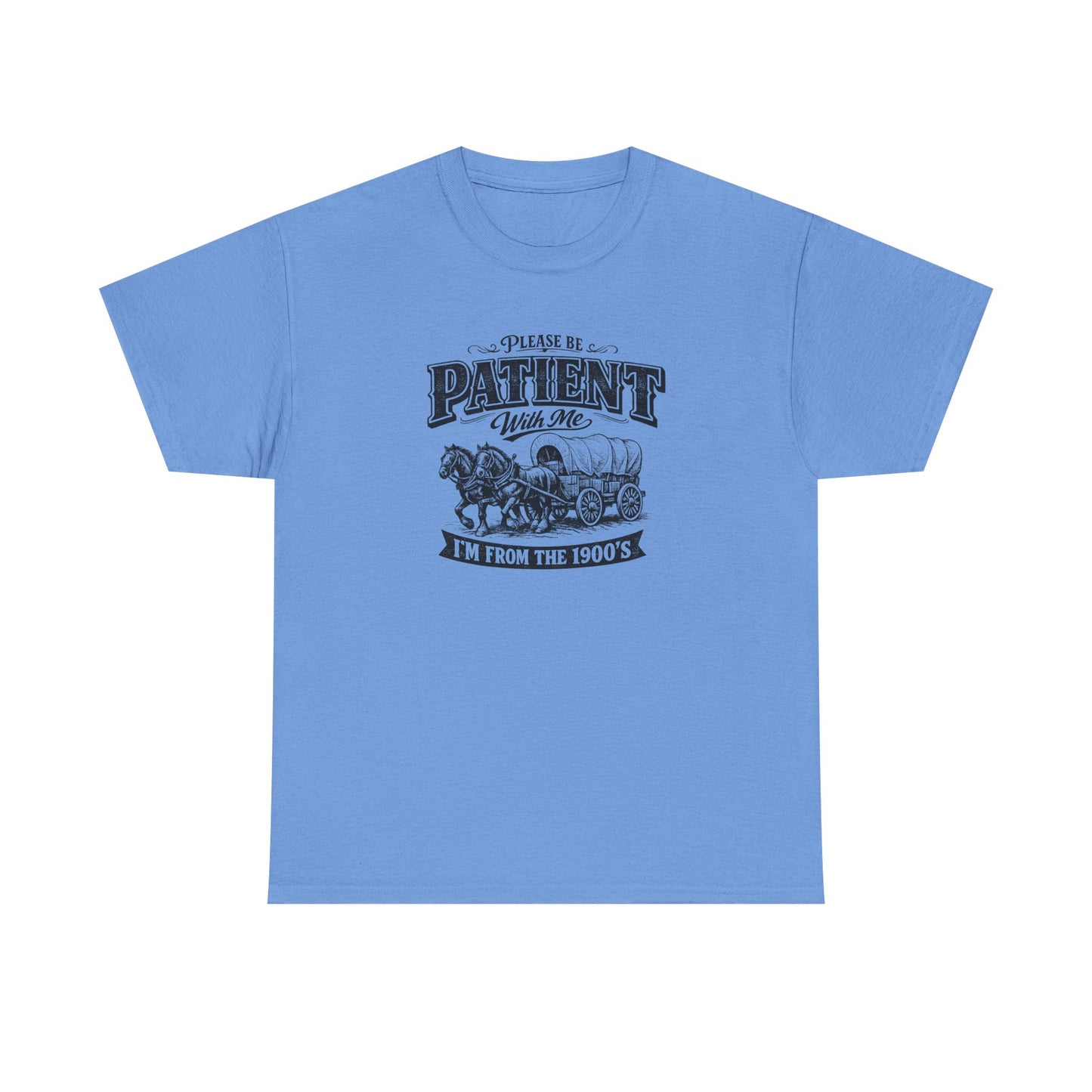 Please Be Patient With Me T-Shirt – Funny Vintage Wagon Graphic Tee, Western Humor Shirt