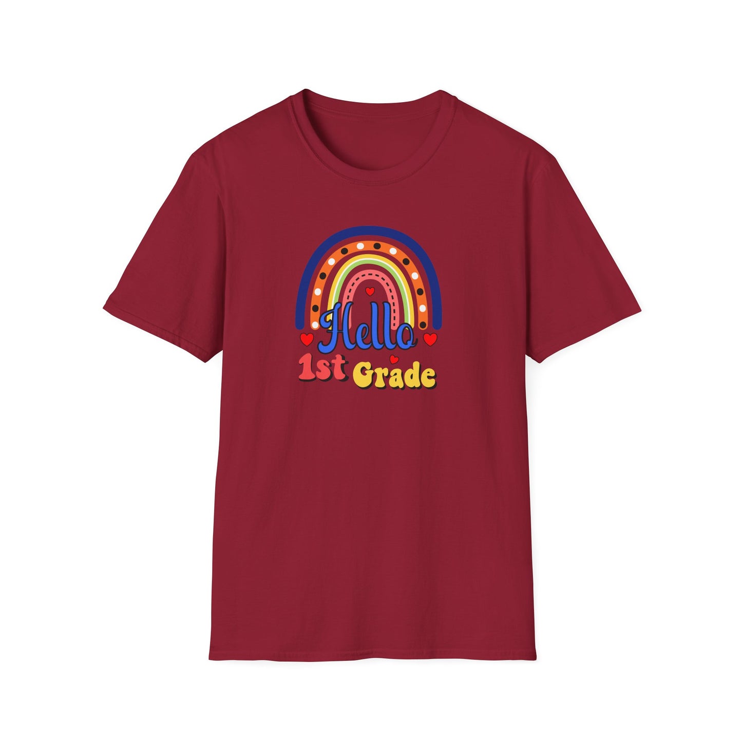 1st Grade Rainbow T-Shirt - "Hello 1st Grade" Back-to-School Tee for Kids