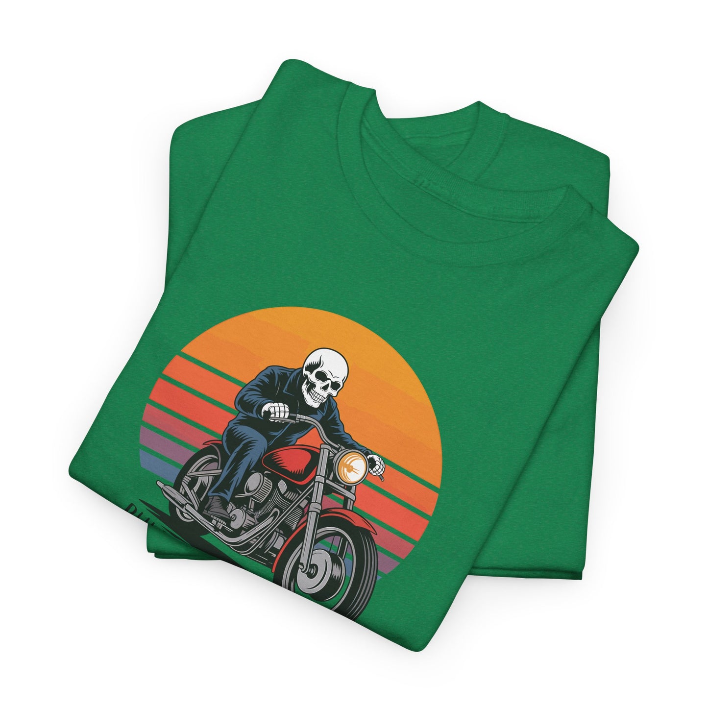 Skeleton Biker T-Shirt – “Rules Don’t Apply” Motorcycle Graphic Tee Vintage Style