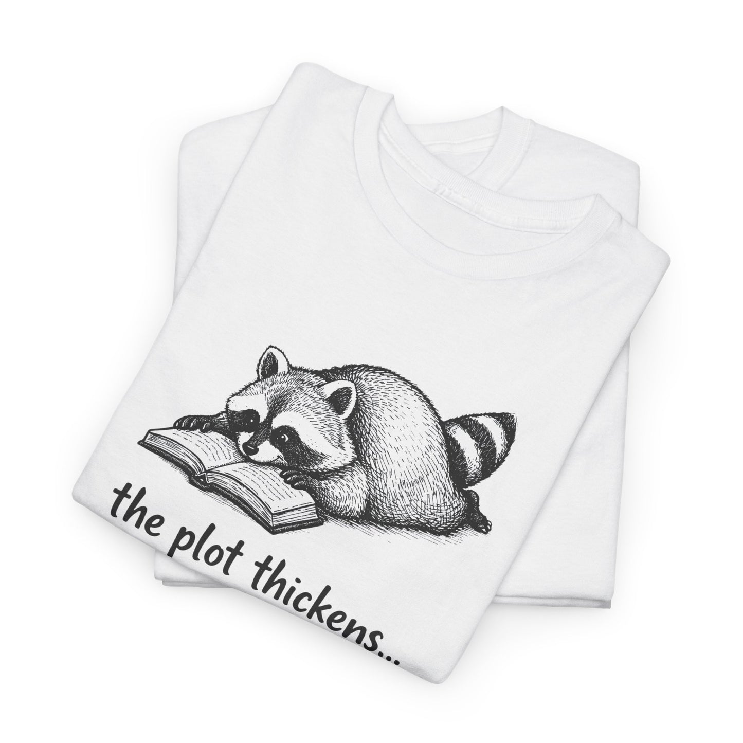 Raccoon "The Plot Thickens" Graphic Tee - Funny Book Lover Tee