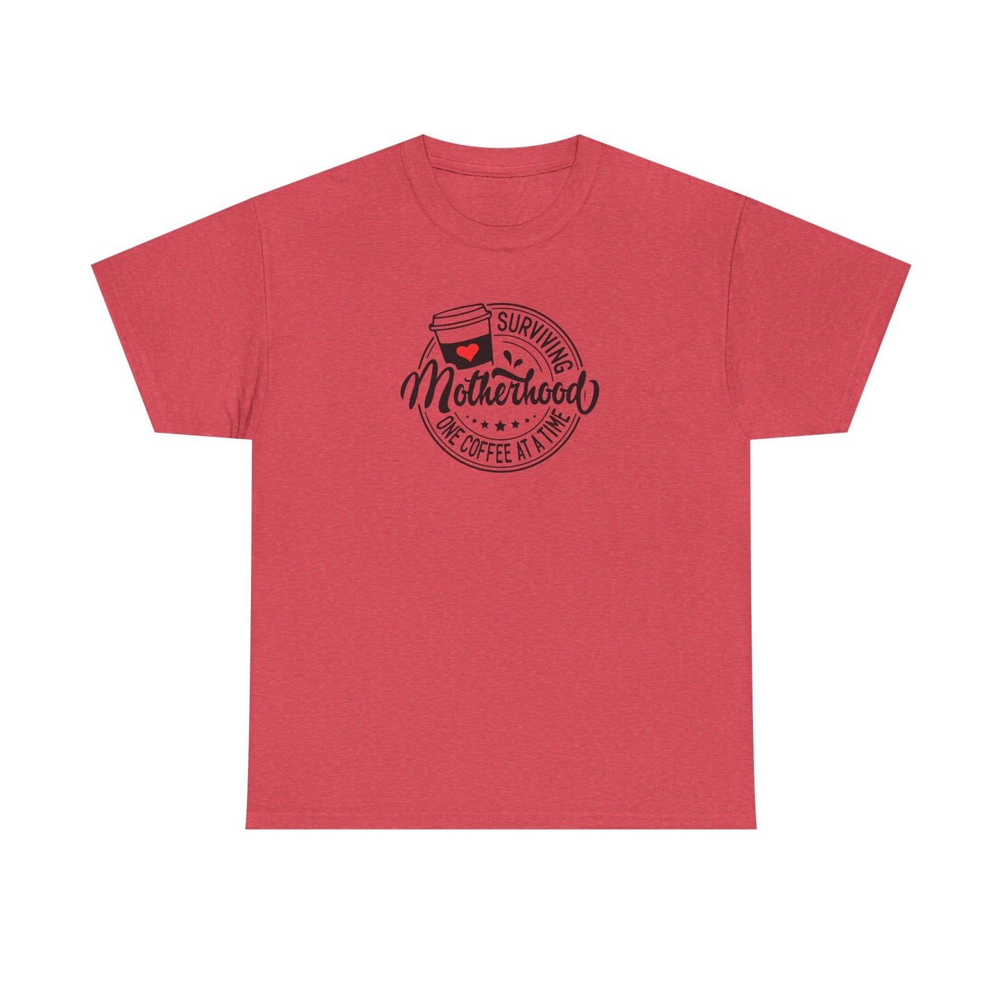 Motherhood & Coffee T-Shirt - "Surviving Motherhood One Coffee At A Time"