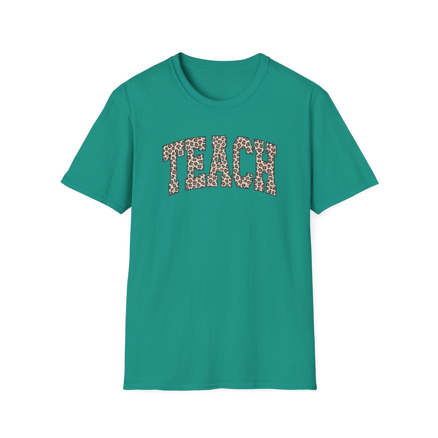 Leopard Print TEACH Shirt – Cute Teacher T-Shirt for Women – Back to School Graphic Tee – Teacher Appreciation Gift – Trendy Educator Shirt