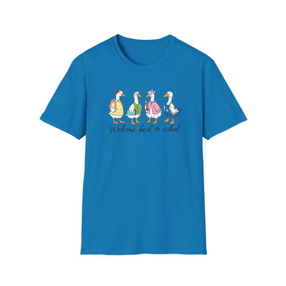 Back to School Ducklings T-Shirt — "Welcome back to school"