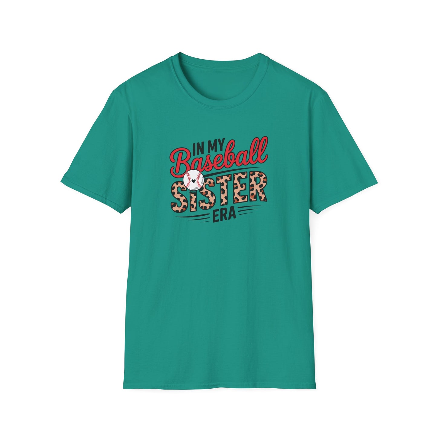 In My Baseball Sister Era Shirt – Trendy Baseball Sister Tee | Game Day Outfit | Leopard Baseball Graphic T-Shirt for Women & Girls