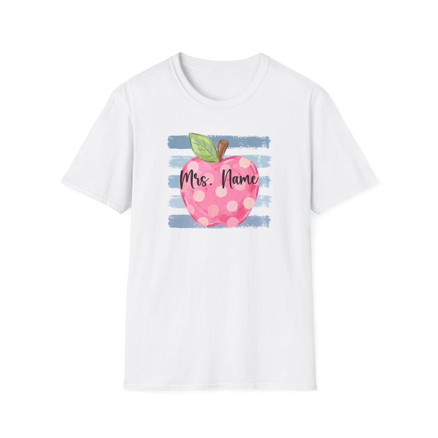 Personalized Teacher Apple Shirt | Custom Teacher Name or Grade Level T-Shirt | Back to School Teacher Tee | Cute Pink Apple Graphic Tee