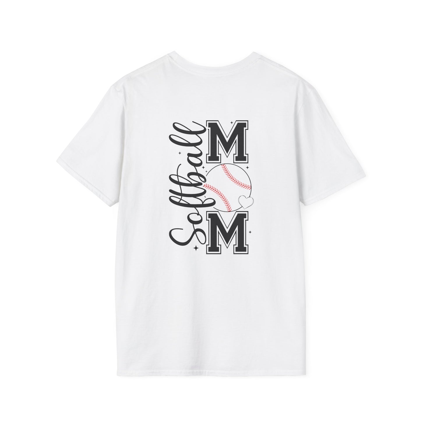 Softball Mom Front & Back Shirt – Trendy Softball Mom Graphic Tee, Double-Sided Game Day Shirt, Sports Mom Gift, Softball Season Apparel