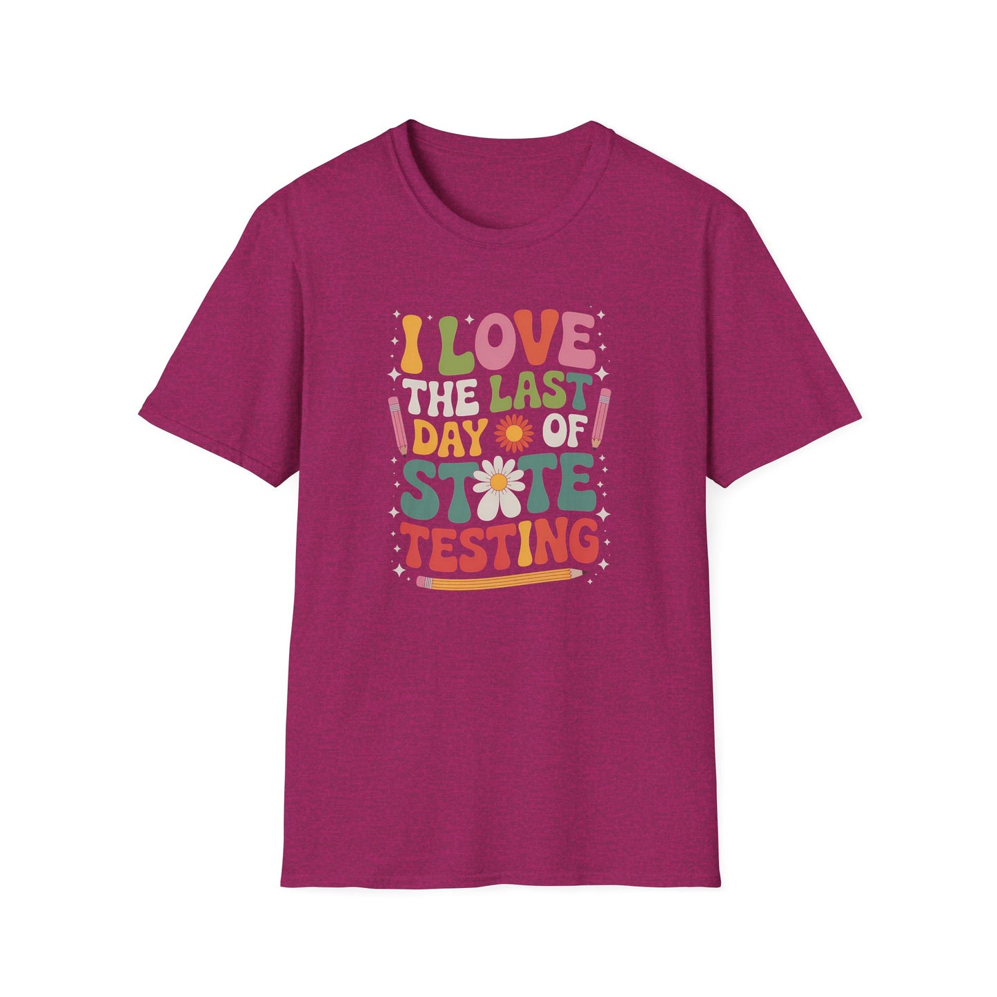 Retro Last Day of State Testing Teacher Shirt – “I Love the Last Day of State Testing” Graphic Tee, Cute Educator T-Shirt, Funny Classroom Apparel