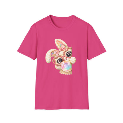 Cute Bubblegum Bunny Shirt, Peekaboo Easter Bunny Tee, Pastel Kawaii Rabbit Graphic T-Shirt, Coquette Spring Outfit, Funny Easter Shirt for Women