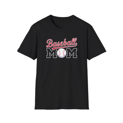 Baseball Mom Script Shirt – Cute Game Day Sports Mom Tee | Classic Baseball Mama Graphic T-Shirt