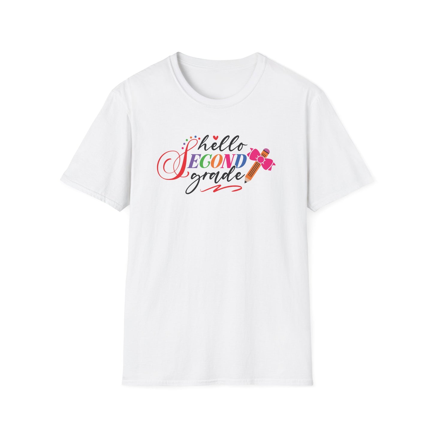 Hello Grade Teacher Shirts | Retro Back to School Graphic Tees | Preschool, Pre-K, Kindergarten, First, Second & Third Grade Teacher Shirt | Gildan 64000 Softstyle Tee