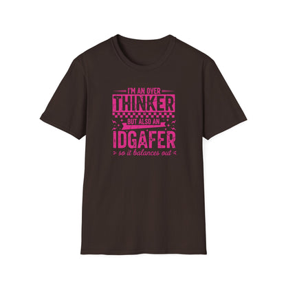 Funny Quote T-Shirt – Overthinker IDGAF Shirt | Sarcastic Graphic Tee | Unisex Casual Top