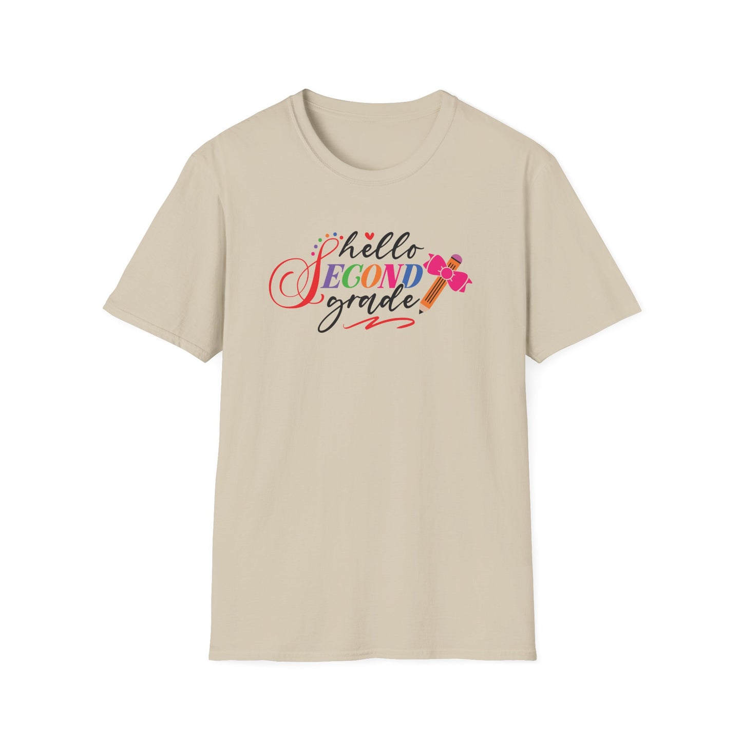 Hello Grade Teacher Shirts | Retro Back to School Graphic Tees | Preschool, Pre-K, Kindergarten, First, Second & Third Grade Teacher Shirt | Gildan 64000 Softstyle Tee