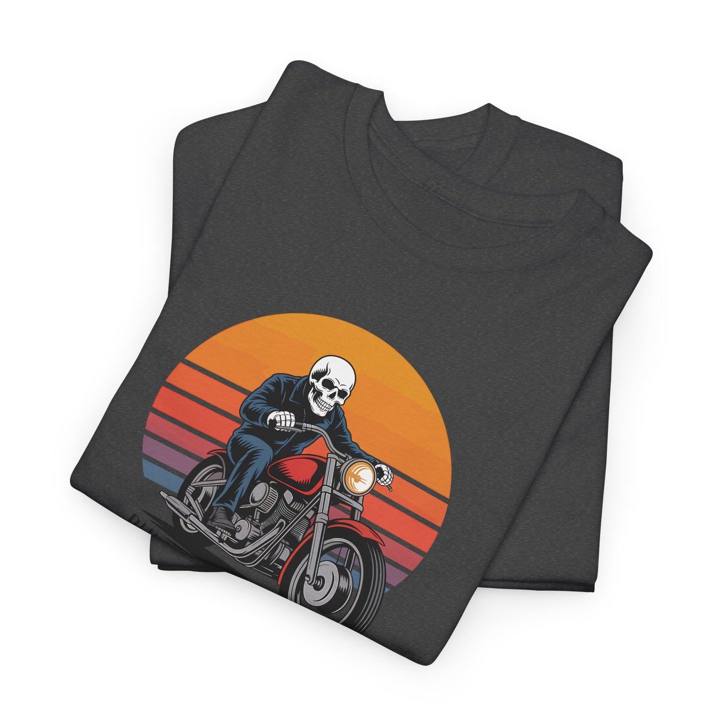 Skeleton Biker T-Shirt – “Rules Don’t Apply” Motorcycle Graphic Tee Vintage Style