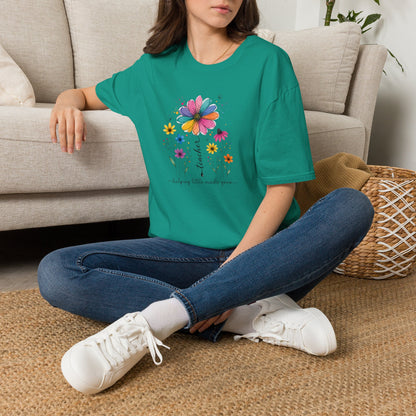 Helping Little Minds Grow Teacher Shirt | Floral Teacher Tee | Colorful Wildflower Teacher Shirt