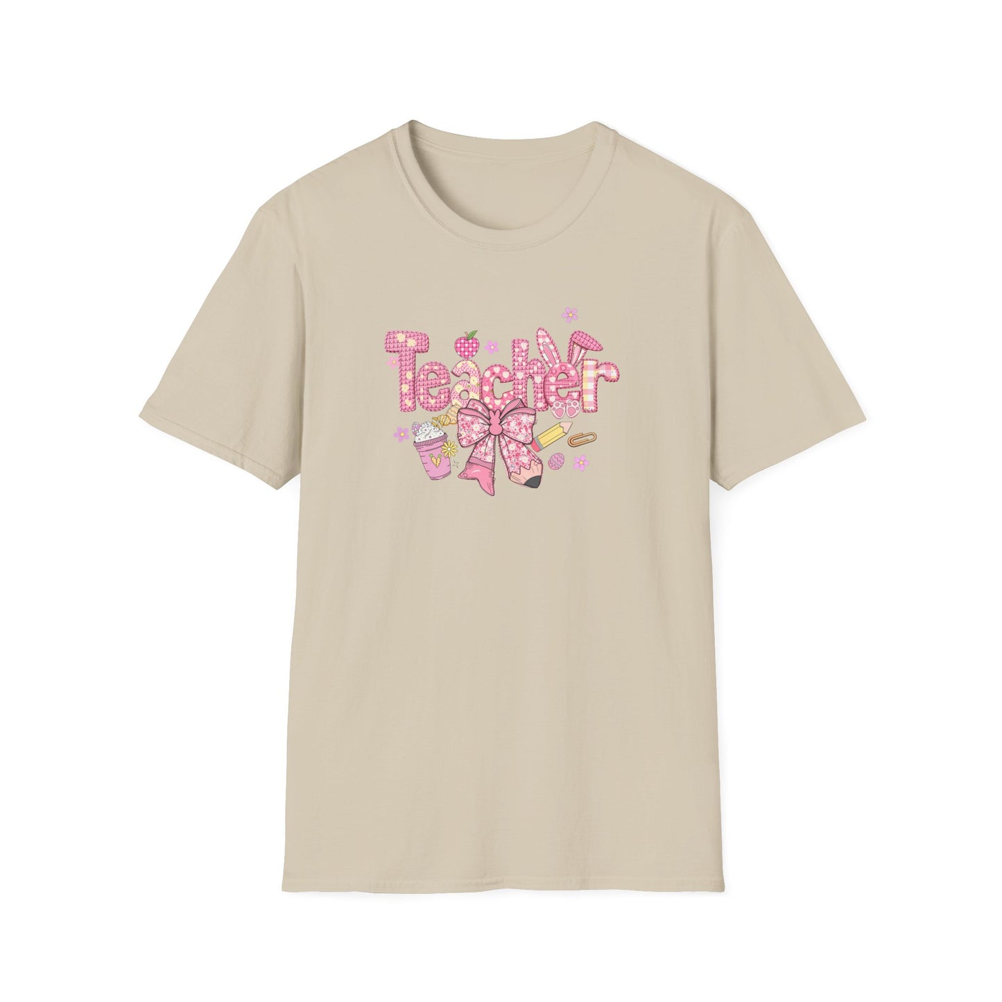 Teacher Pink Bow T-Shirt — Cute Classroom Gift for Teachers