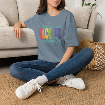 Back to School T-Shirt — "Welcome Back to School" Colorful Retro Print