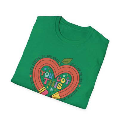 You Got This -Full of Love Pencil State Testing Teacher Shirt – “You Got This” Graphic Tee, Cute Educator T-Shirt, Funny Classroom Apparel