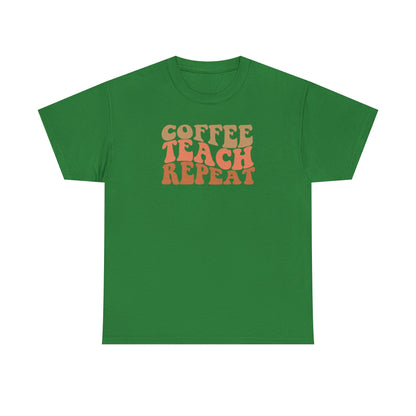 Coffee Teach Repeat Retro Shirt | Vintage Teacher T-Shirt